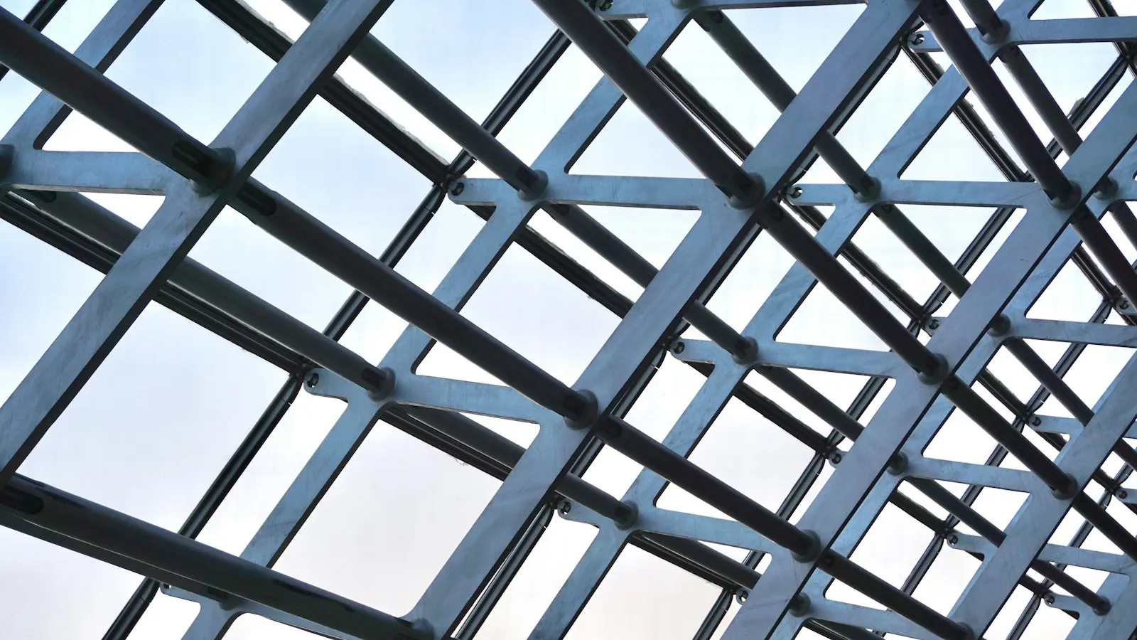 Steel lattice during erection